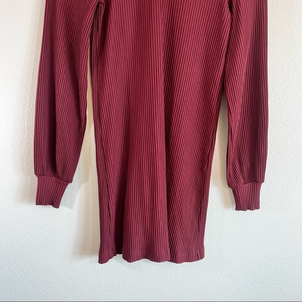 Aritzia Wilfred Ribbed Burgundy Dress - Picture 6 of 6